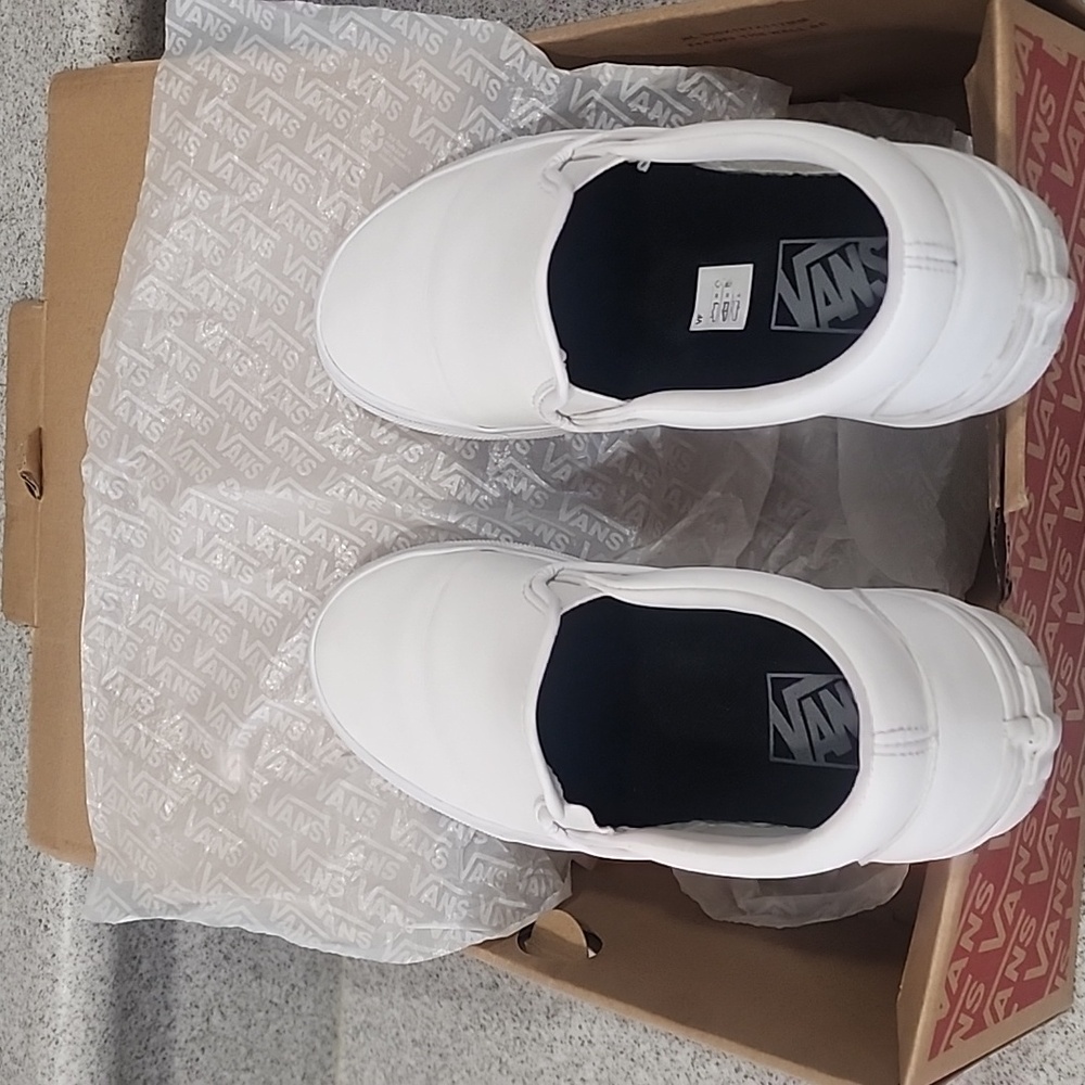 Vans leather slip on